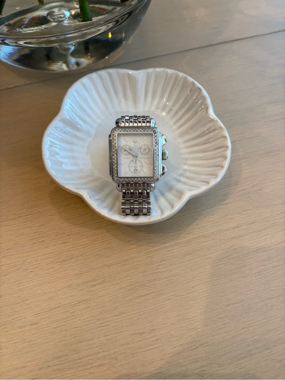 MICHELE Deco Blanc Diamond Steel Ladies Watch